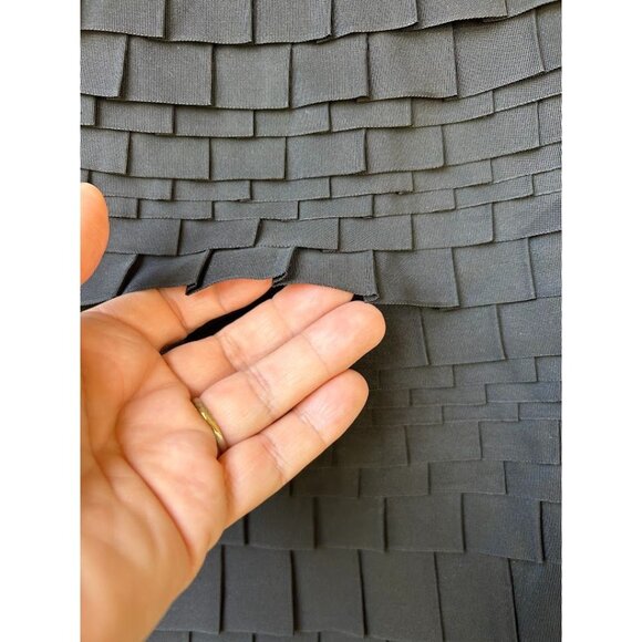 Per Se Black Textured Layered Skirt Size 10 US/12 UK - Picture 5 of 8